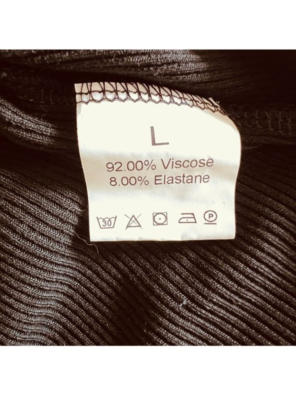 Black Ribbed Womens L Midi Dress Soft Stretch Minimalist Quiet Luxury Old Money - Picture 6 of 13